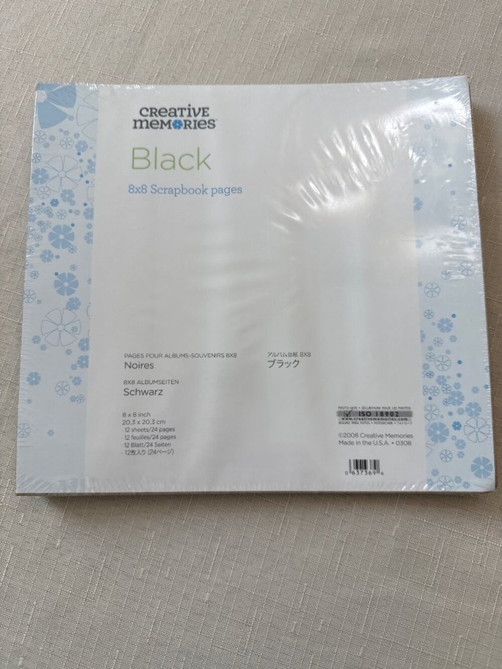 Creative memories 8 x 8 scrapbooking page is black